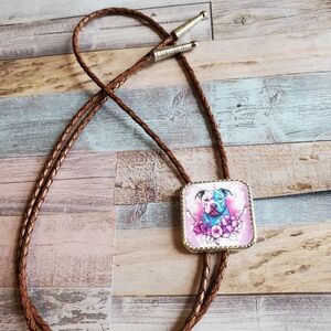 Handmade Western Bolo Tie dog lover Cowgirl Western Boho pitbull dog